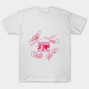 design with the signatures of the kiss of life group T-Shirt